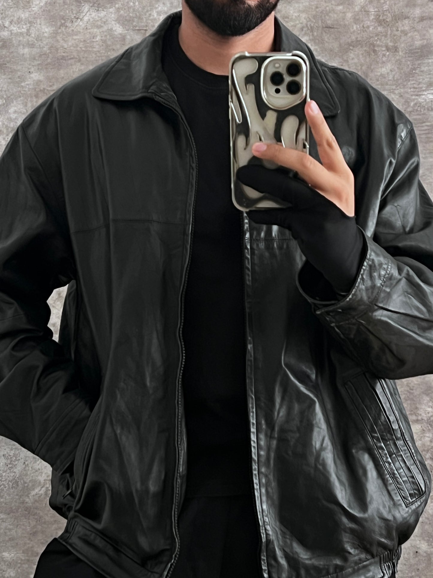Black Leather Jacket (XL)