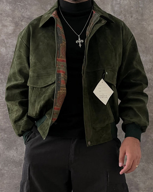 ITALIAN LEATHER BOMBER JACKET (M)