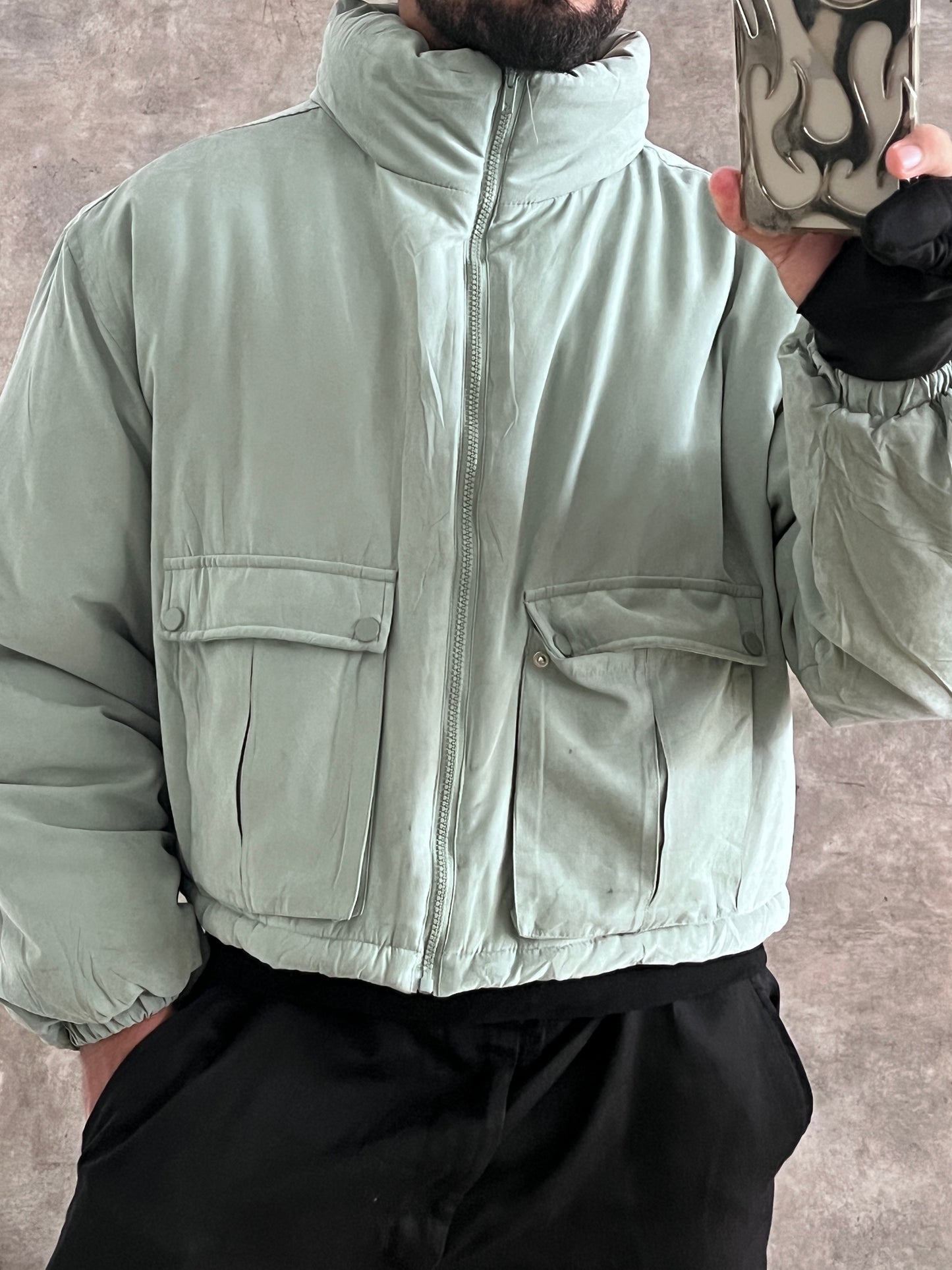 Jacket puffer cropped (M)