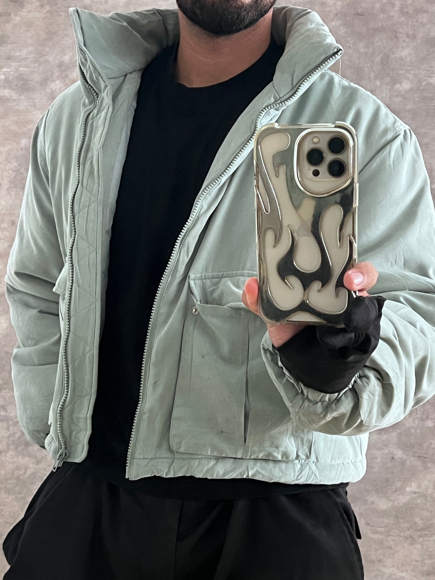 Jacket puffer cropped (M)