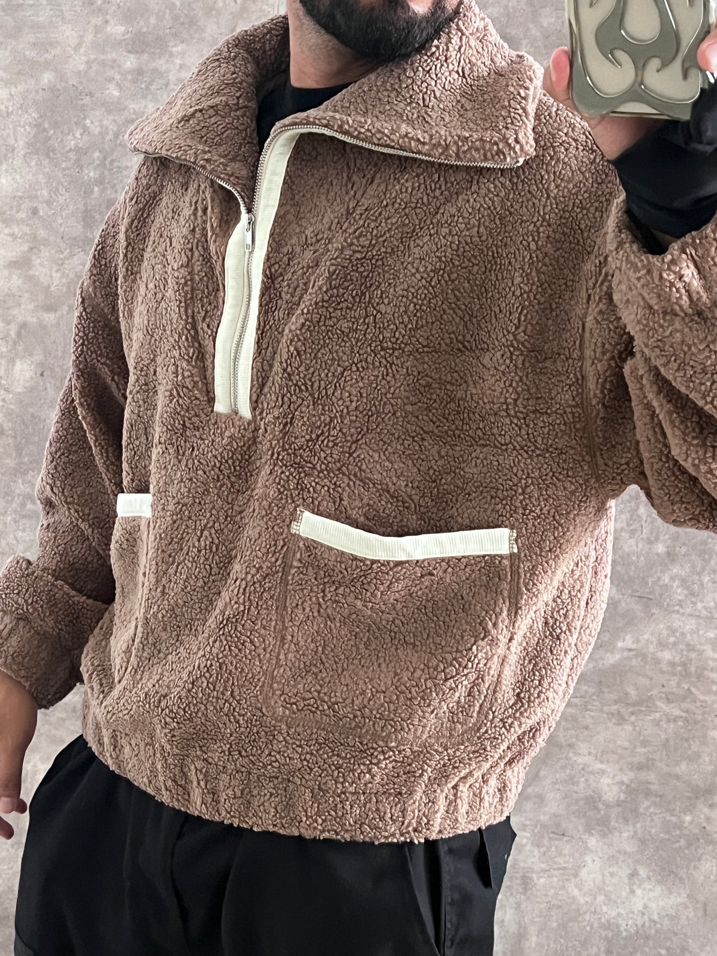 Jacket cuello amplio (L)