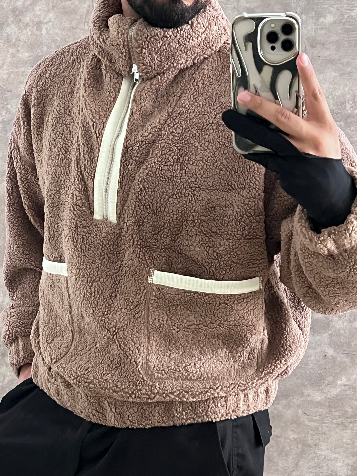 Jacket cuello amplio (L)