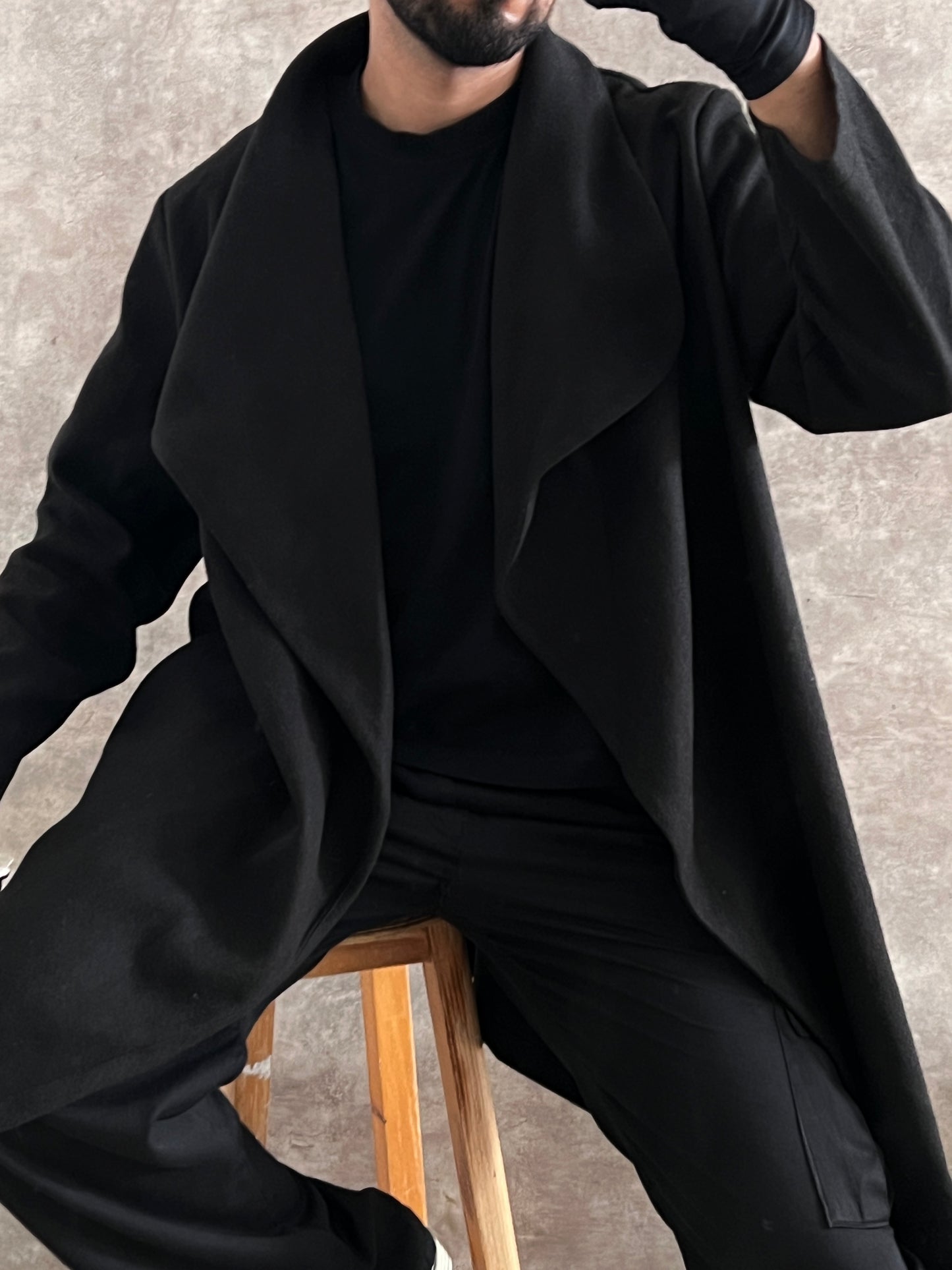 Capa tipo gabardina black (S)
