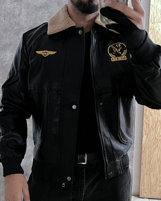 FLYING BOMBER LEATHER JACKET (L)