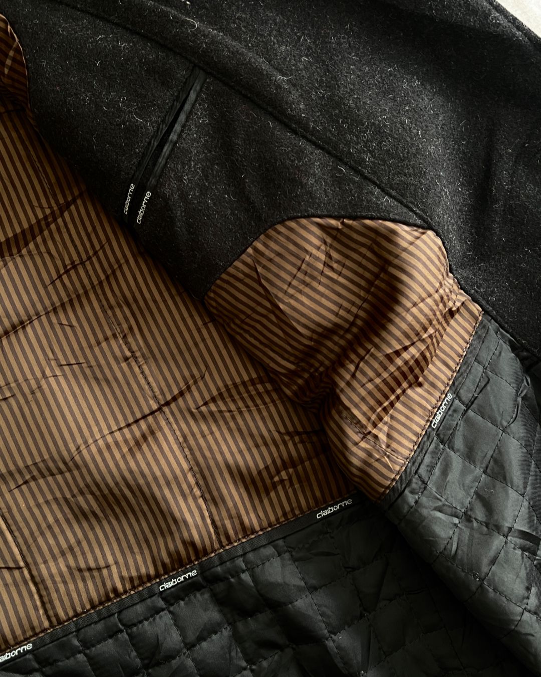 BLACK WOOL GABARDINE (L)