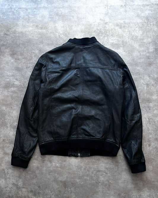 ZARA LEATHER JACKET BLACK LABEL (L)