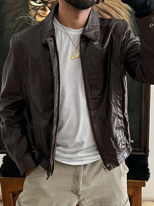 Vintage leather jacket Korean (M)