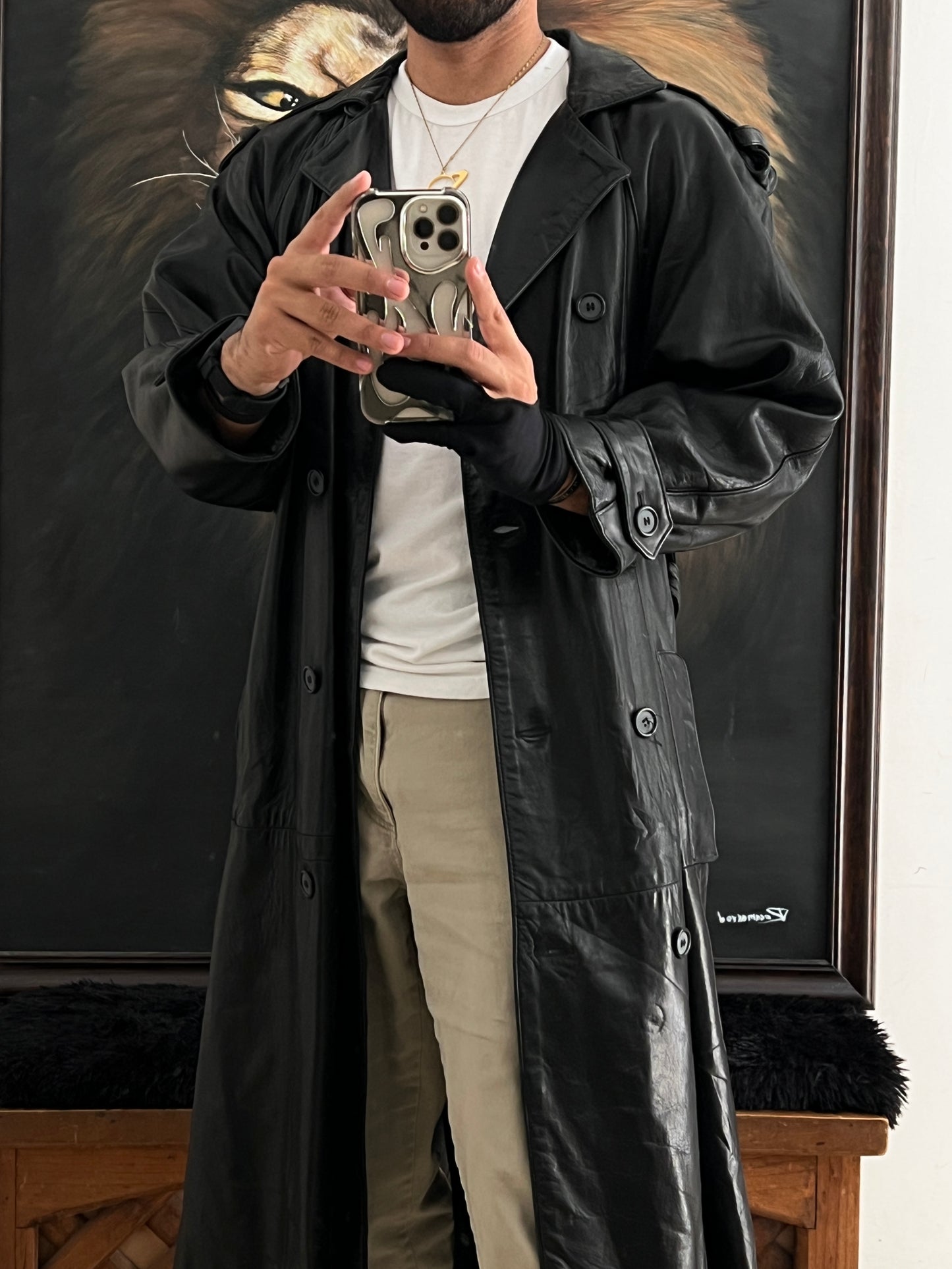 Gabardina 100% Lambskin (de cordero) talla S/M