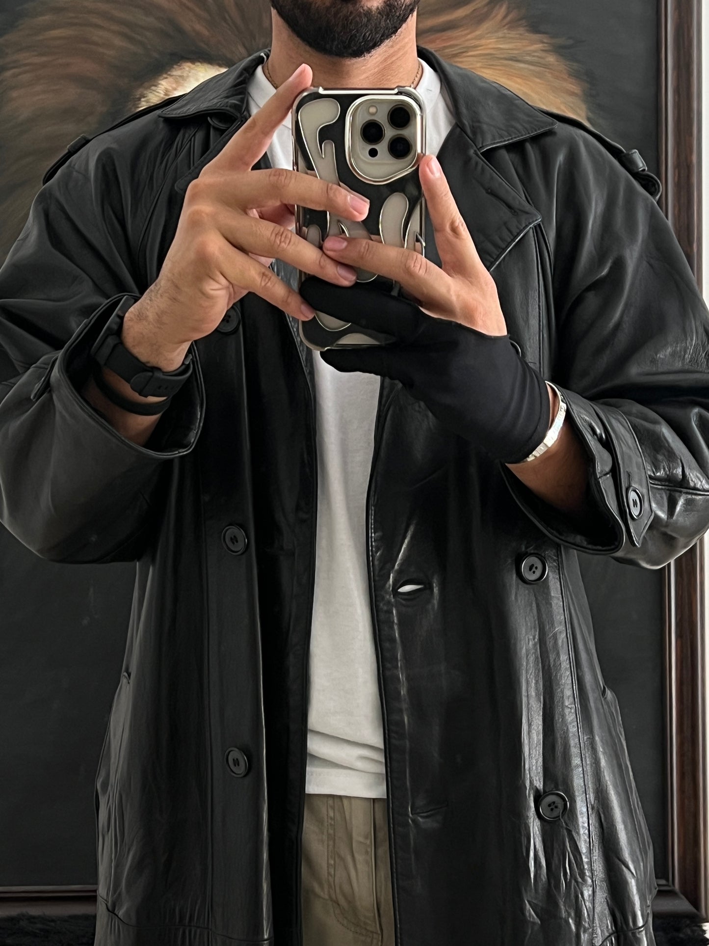 Gabardina 100% Lambskin (de cordero) talla S/M