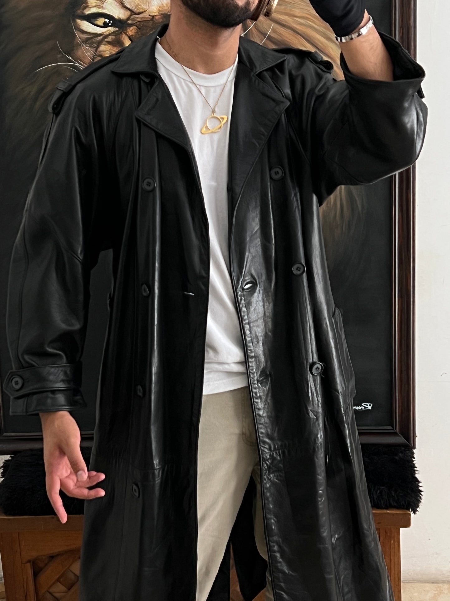 Gabardina 100% Lambskin (de cordero) talla S/M