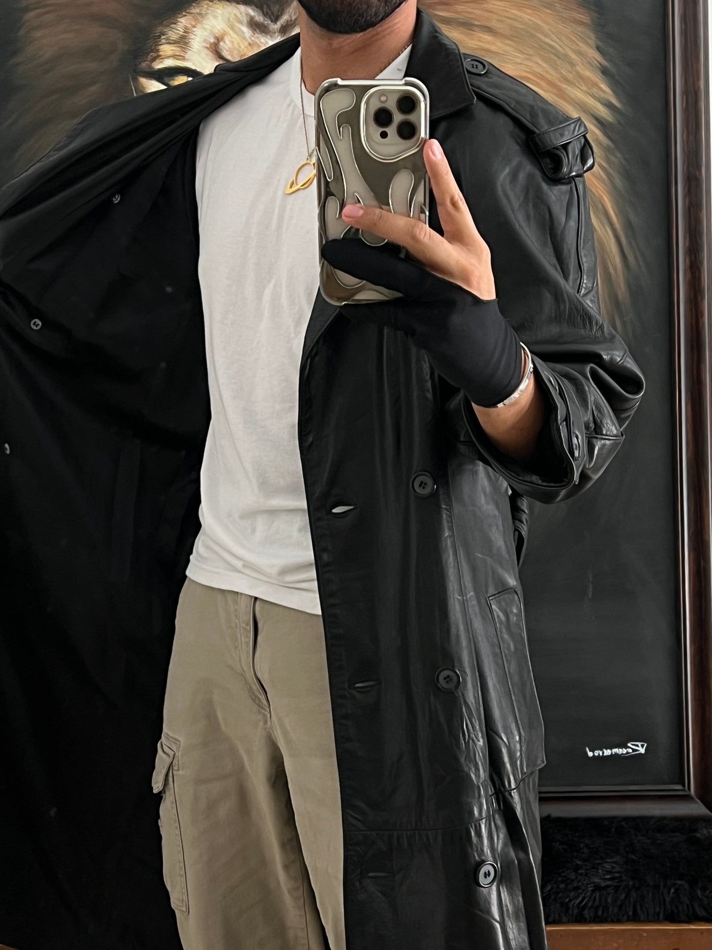 Gabardina 100% Lambskin (de cordero) talla S/M