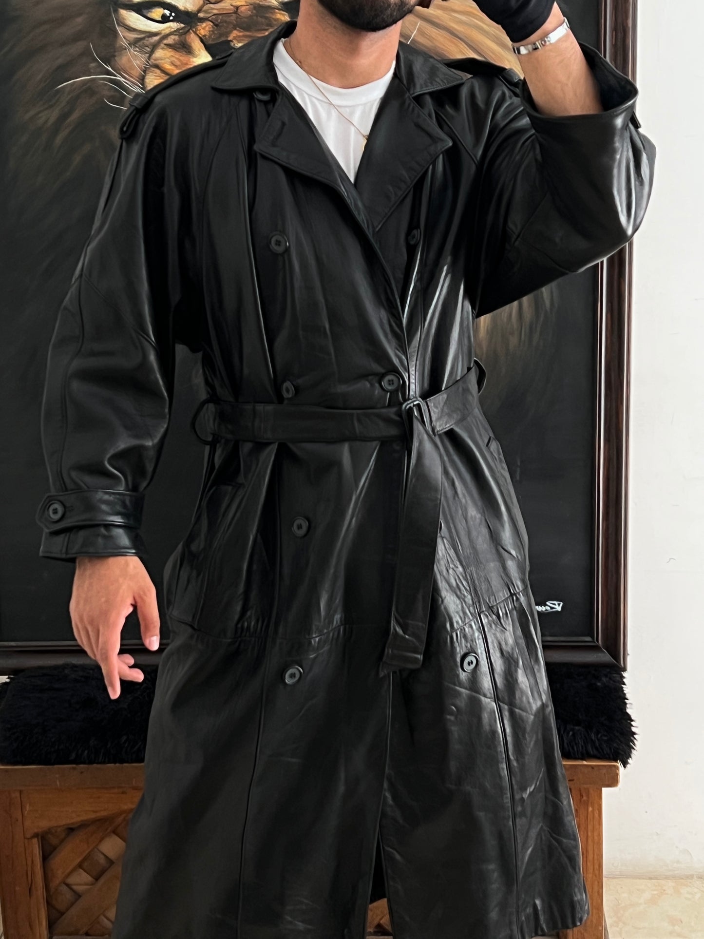 Gabardina 100% Lambskin (de cordero) talla S/M