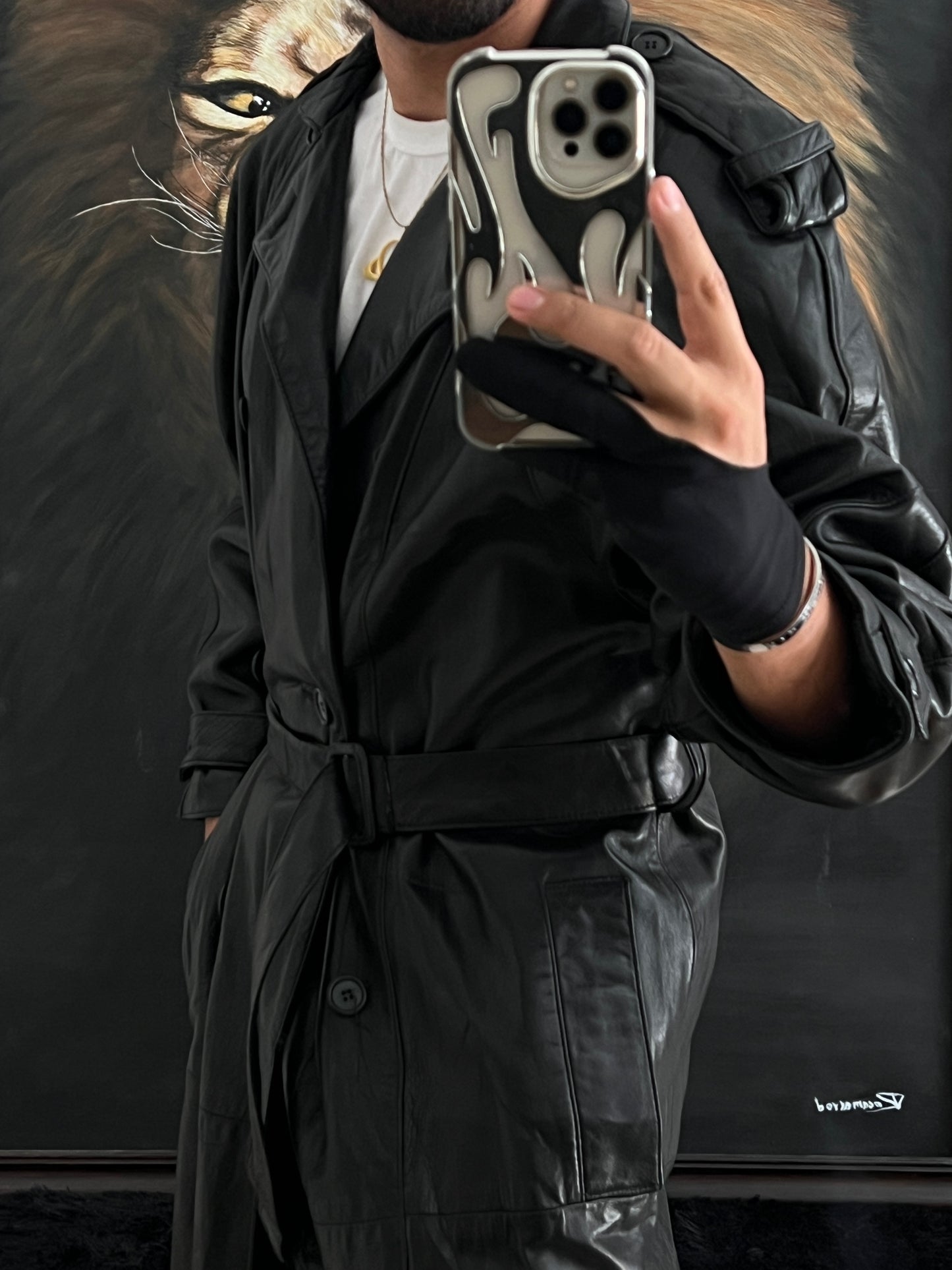 Gabardina 100% Lambskin (de cordero) talla S/M