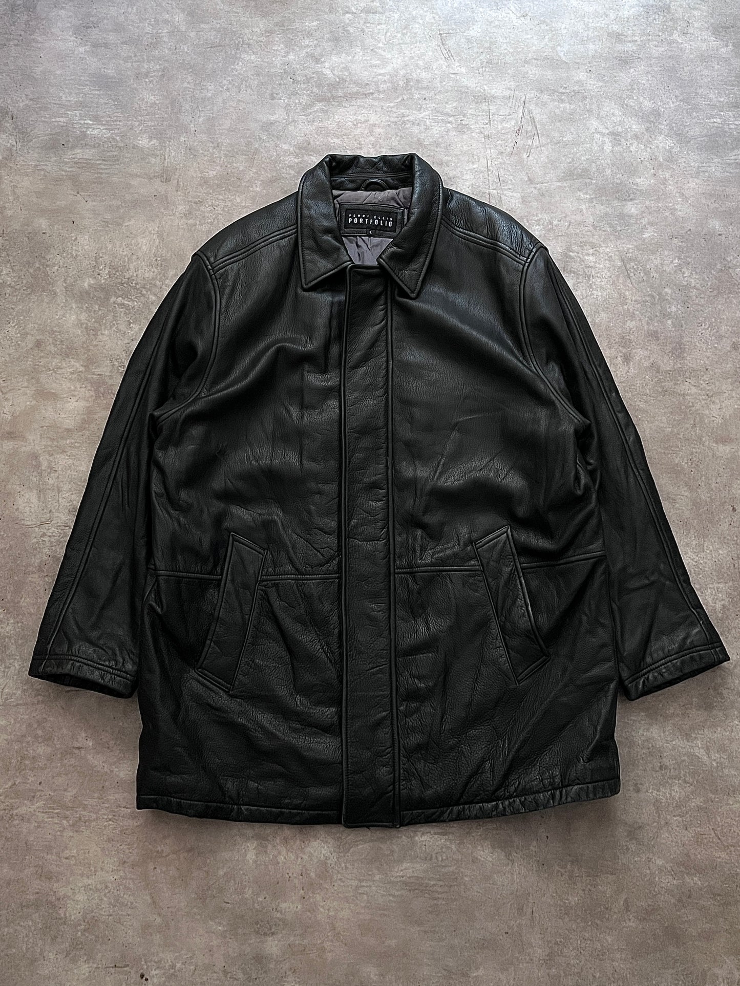LEATHER JACKET BLACK (L)