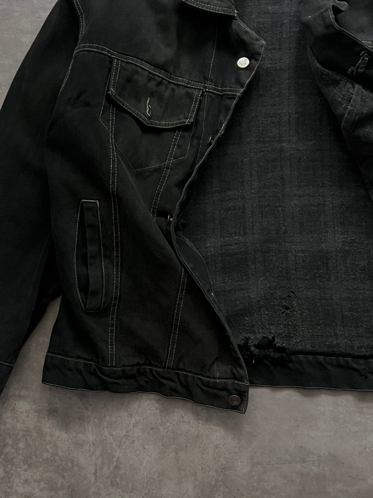 BLACK DENIM JACKET LEV'S (L)