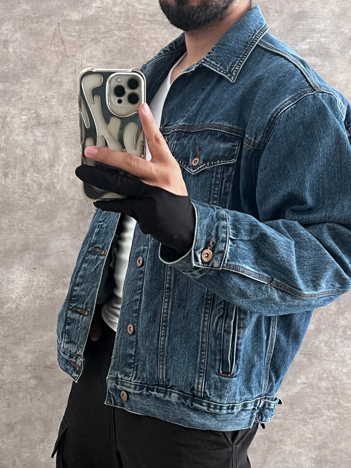 DENIM TRUCKER JACKET FUROR (L)