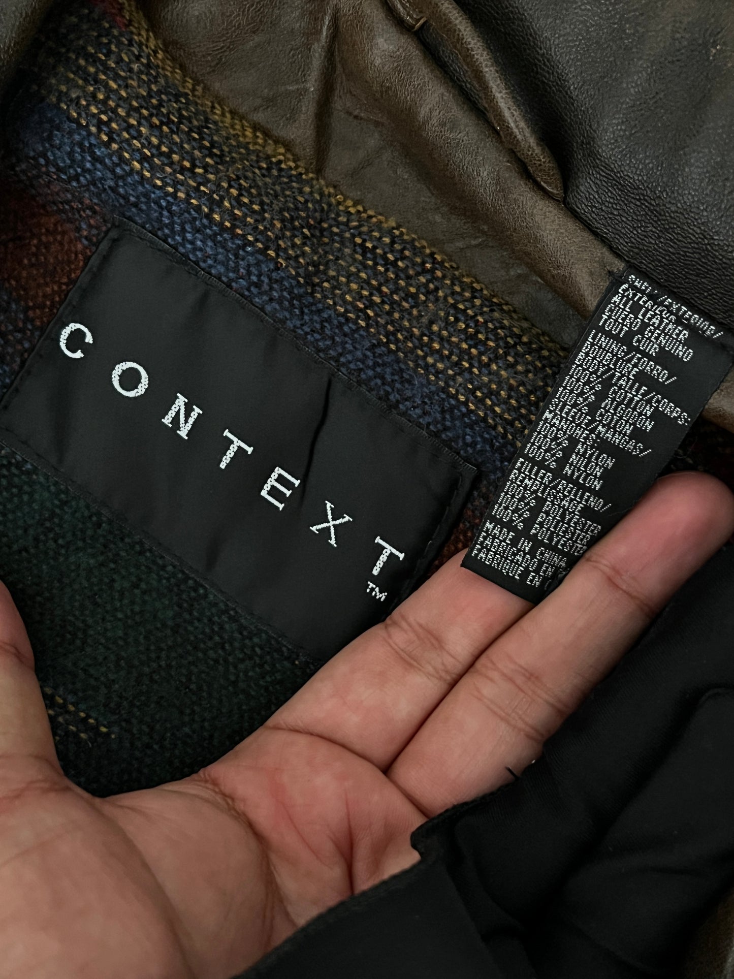 Vintage leather bomber jacket (L)