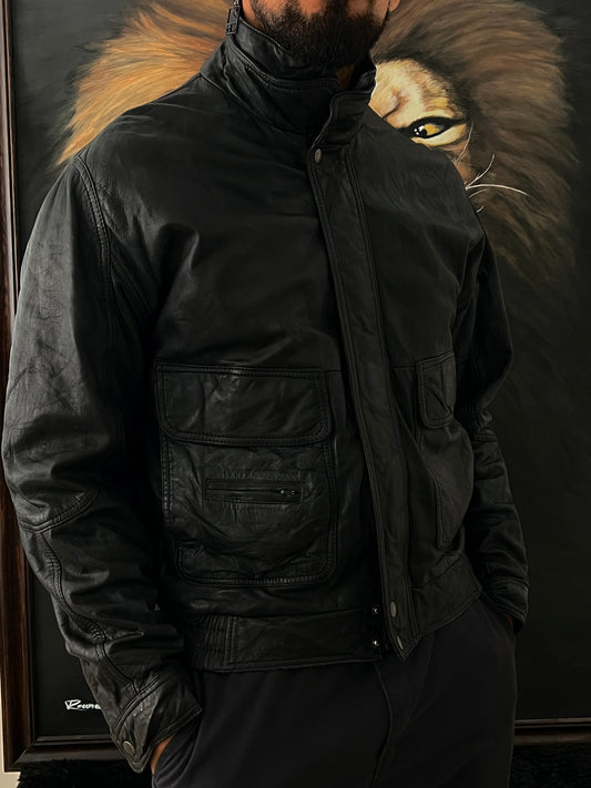 Bomber leather jacket (M)