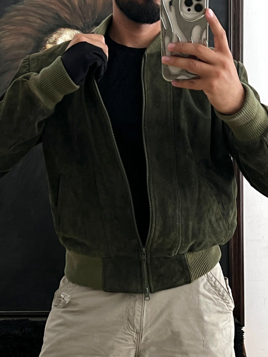 Green Leather jacket (M)