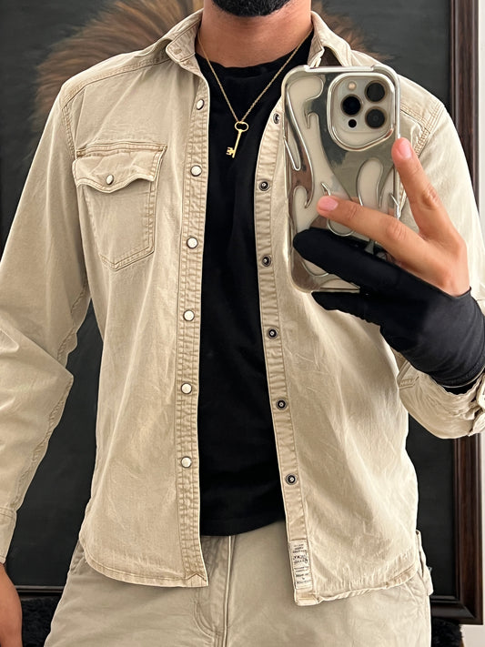 Beige classic shirt (S)
