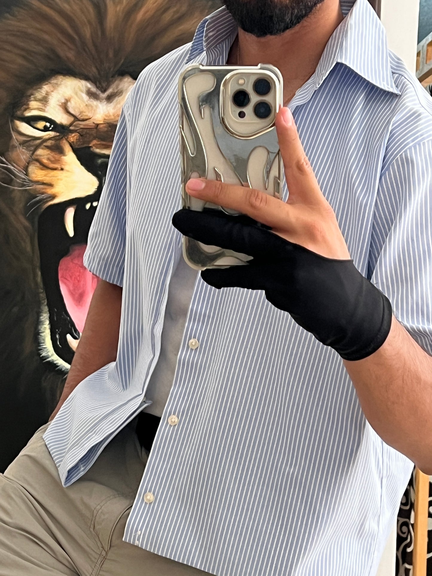 Striped Shirt Boxy Fit (L)