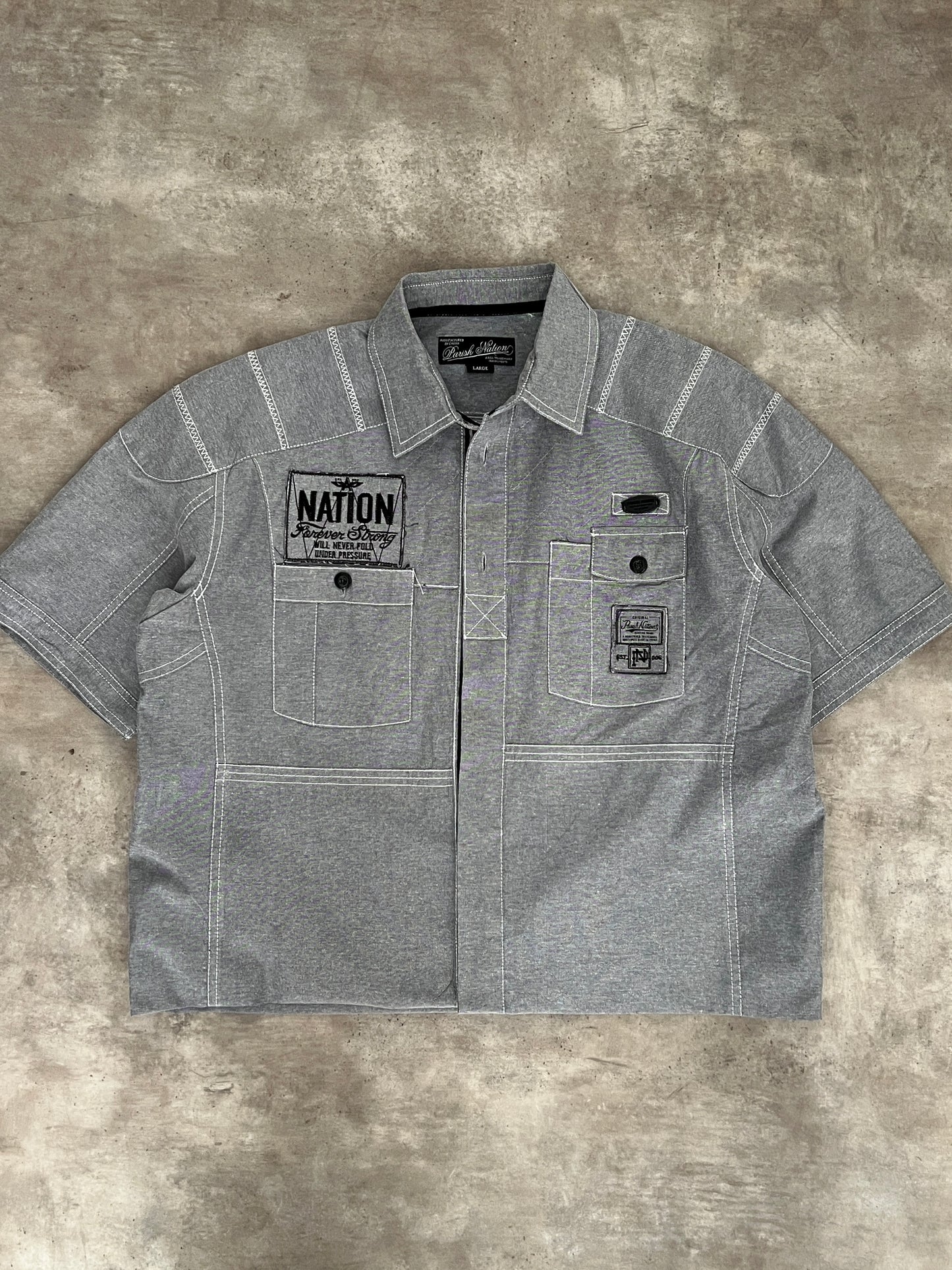 Grey Work Shirt Cropped Fit (M)