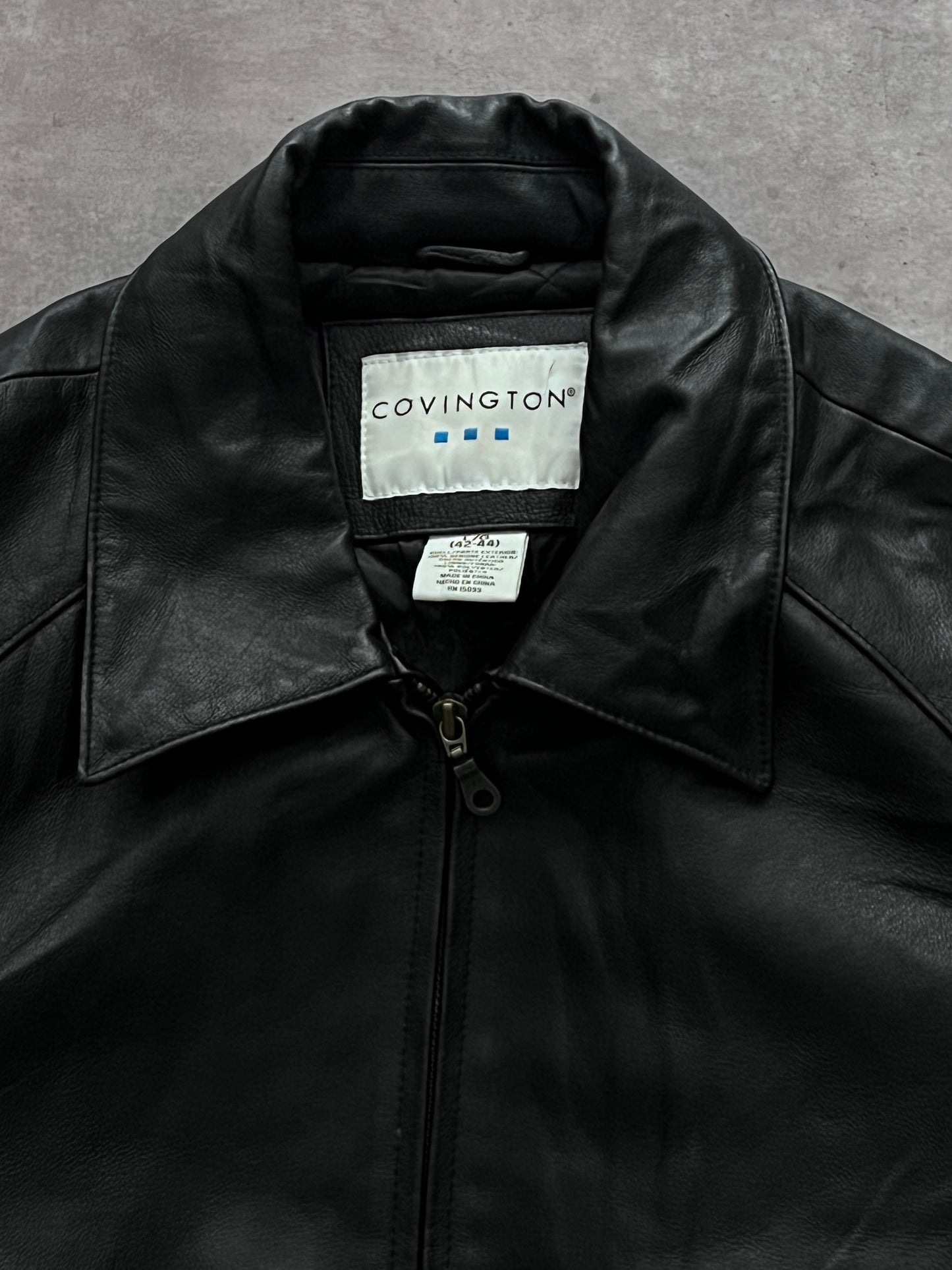 BOMBER LEATHER JACKET (L)
