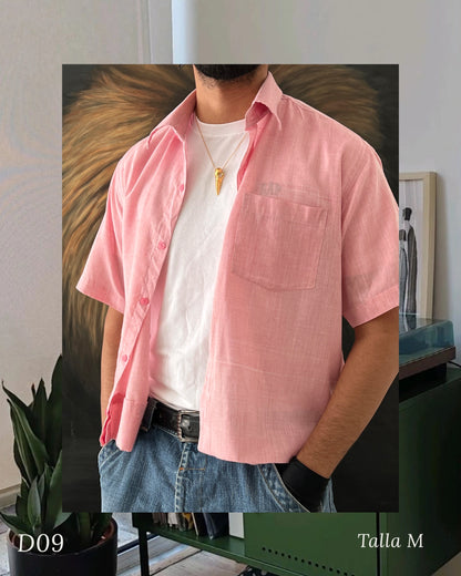 Linen shirt / cropped fit (M)