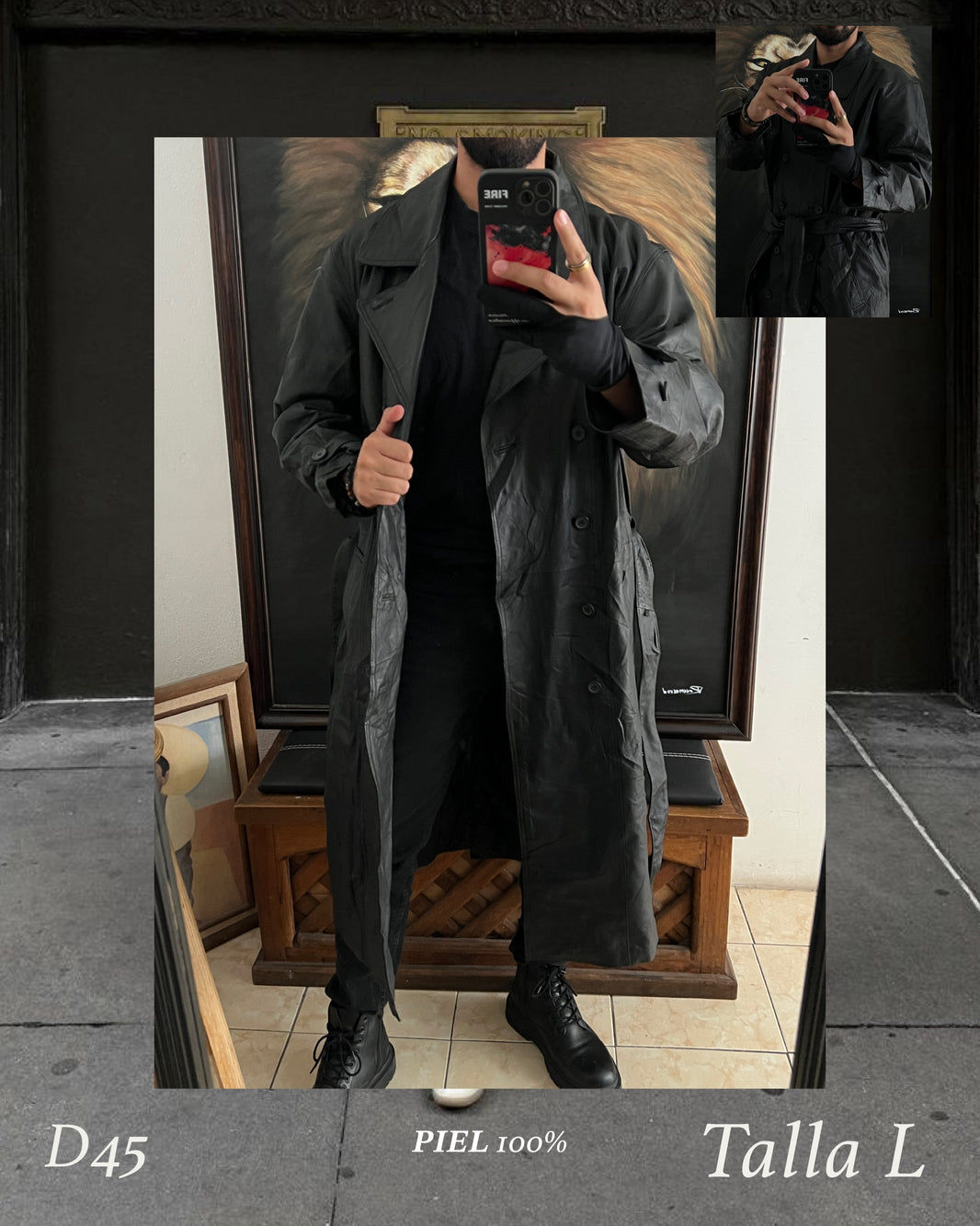 Súper gabardina talla L de piel 100%