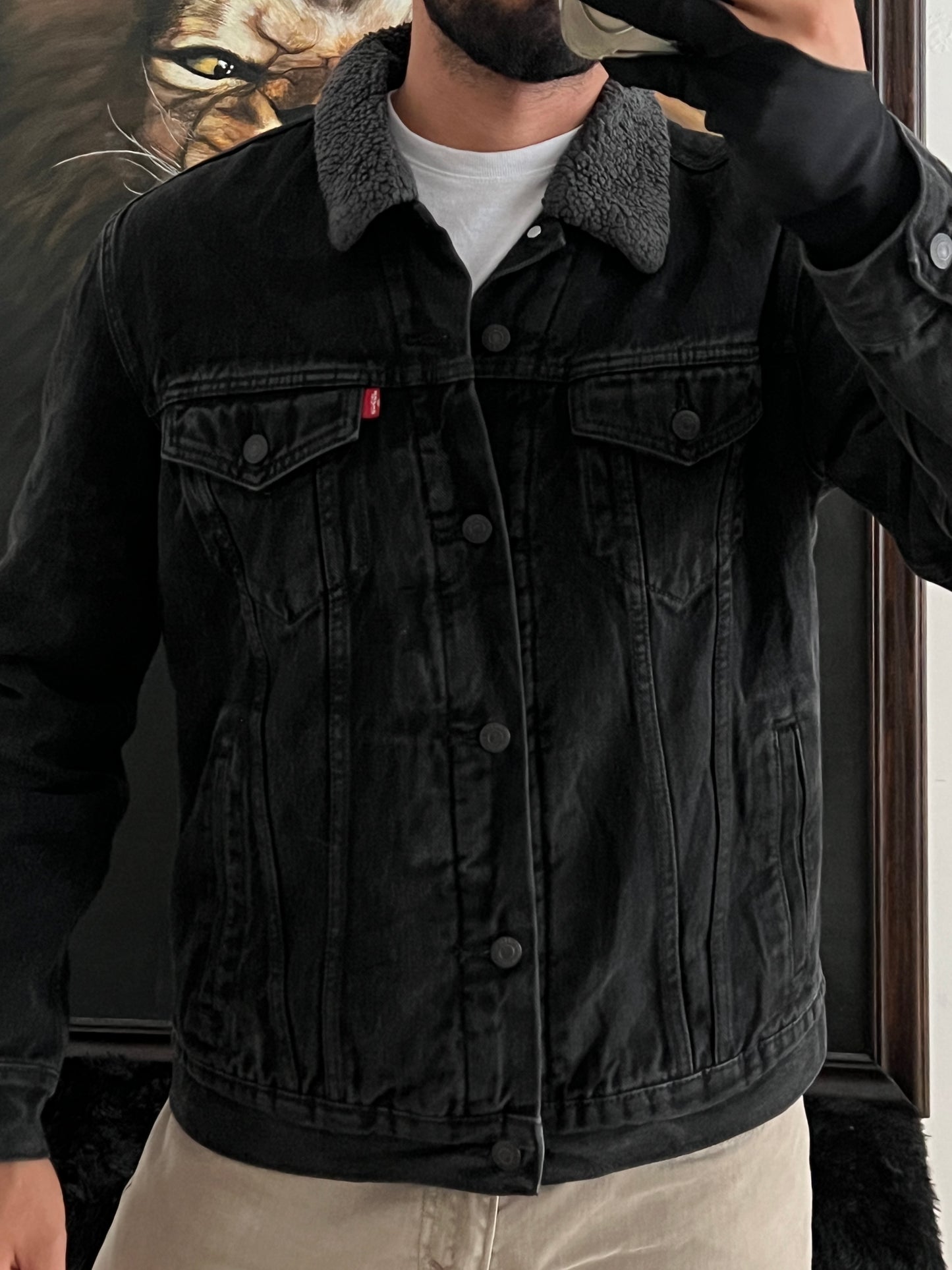 Levi's sherpa denim jacket (M)