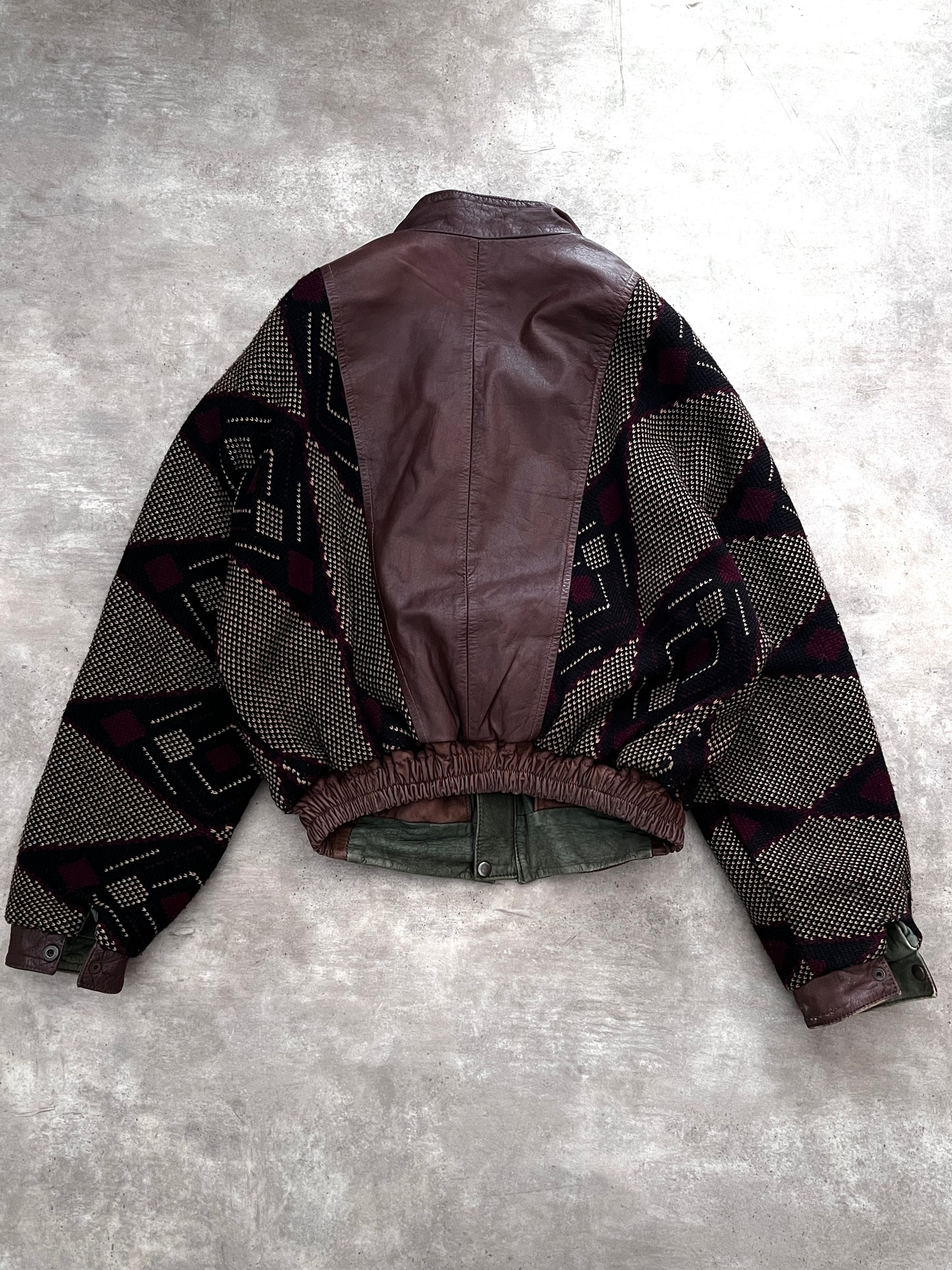 DOUBLE LEATHER JACKET CROPPED FIT (M)