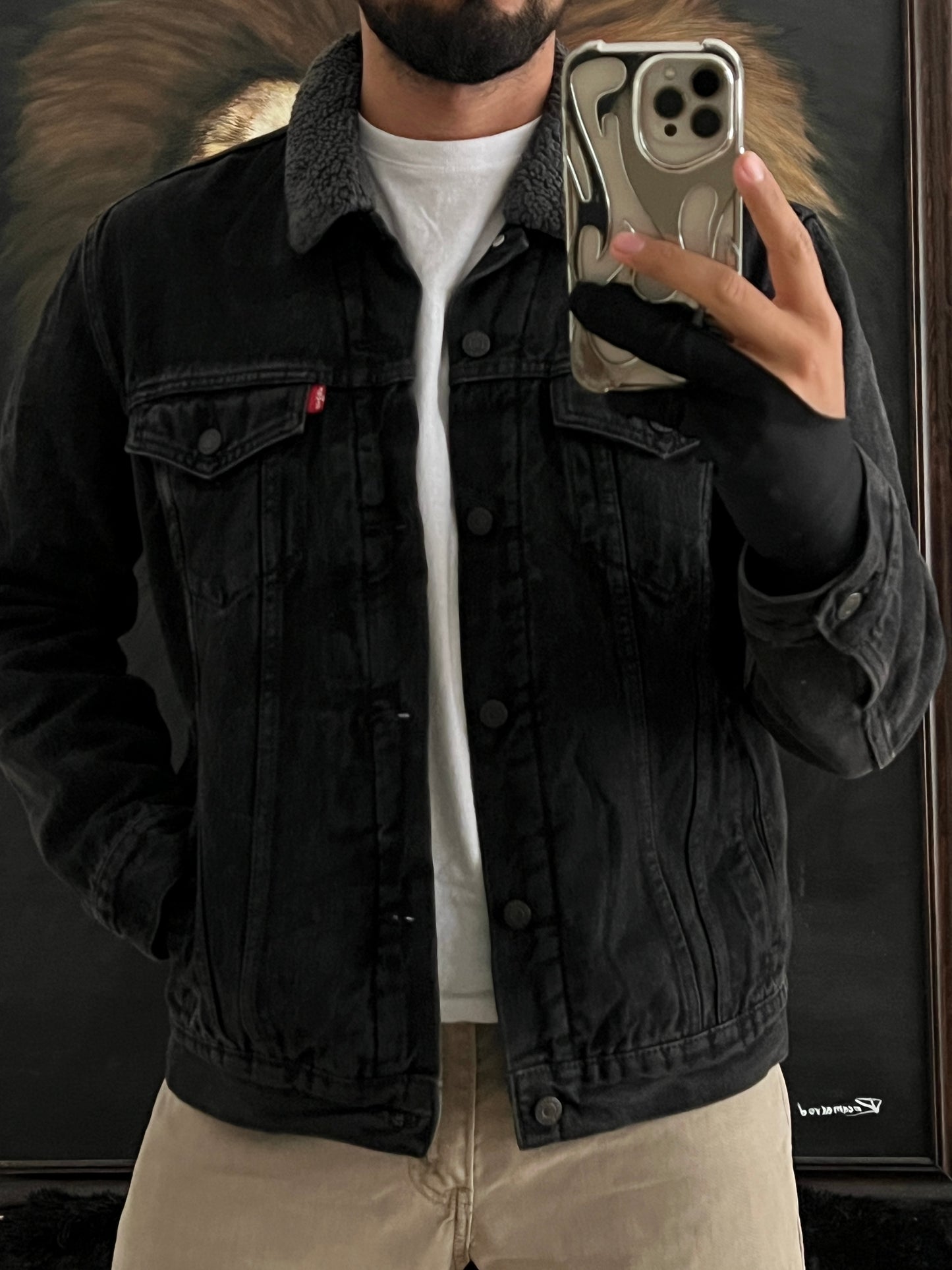 Levi's sherpa denim jacket (M)