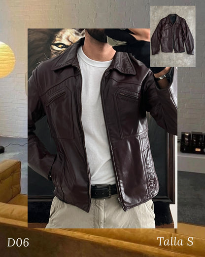 Vintage Wine Leather jacket (S)