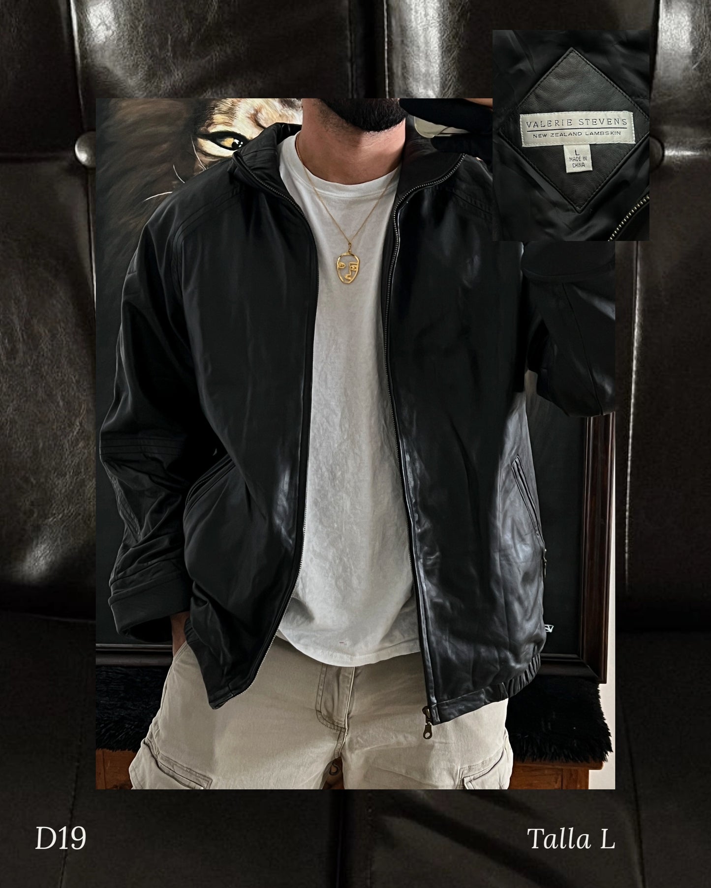 Jacket de Lujo 100% Lambskin Nueva Zelanda (L)