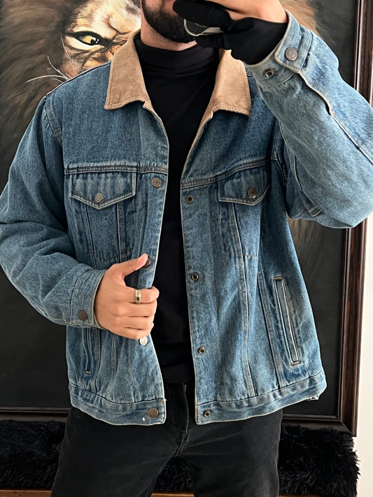 Vintage denim work jacket (L)