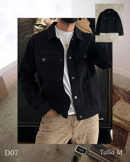 Black denim jacket (M)