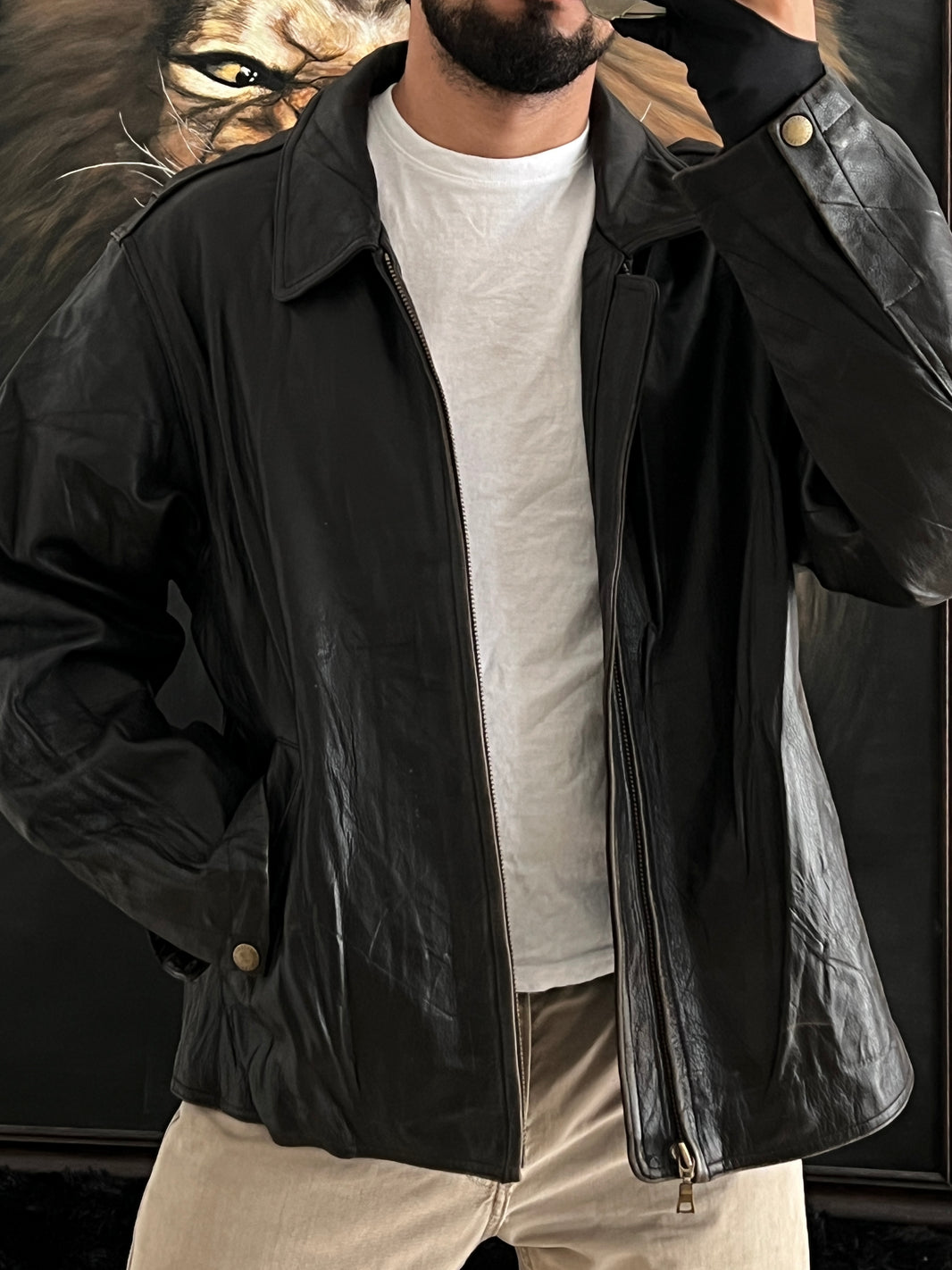 Bomber Leather Jacket (L)