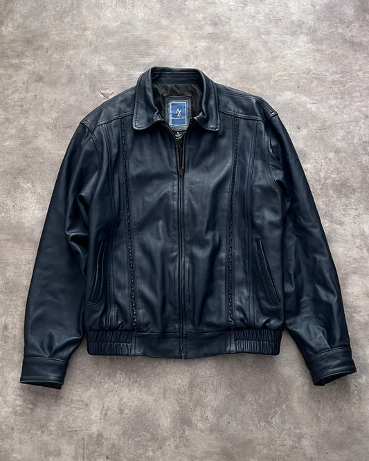 Bomber Leather jacket Navy (M)