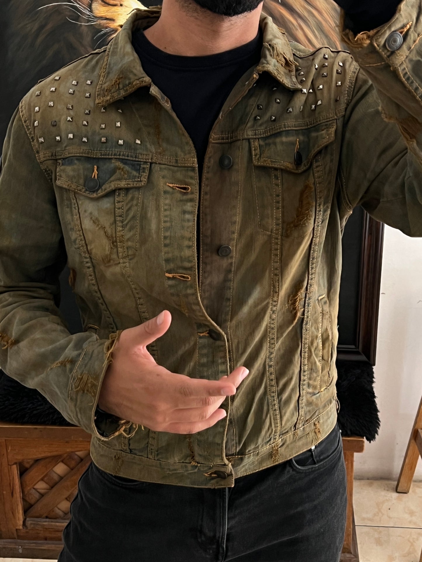 Vintage distressed jacket (S/M)