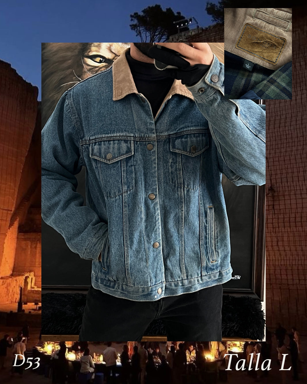 Vintage denim work jacket (L)