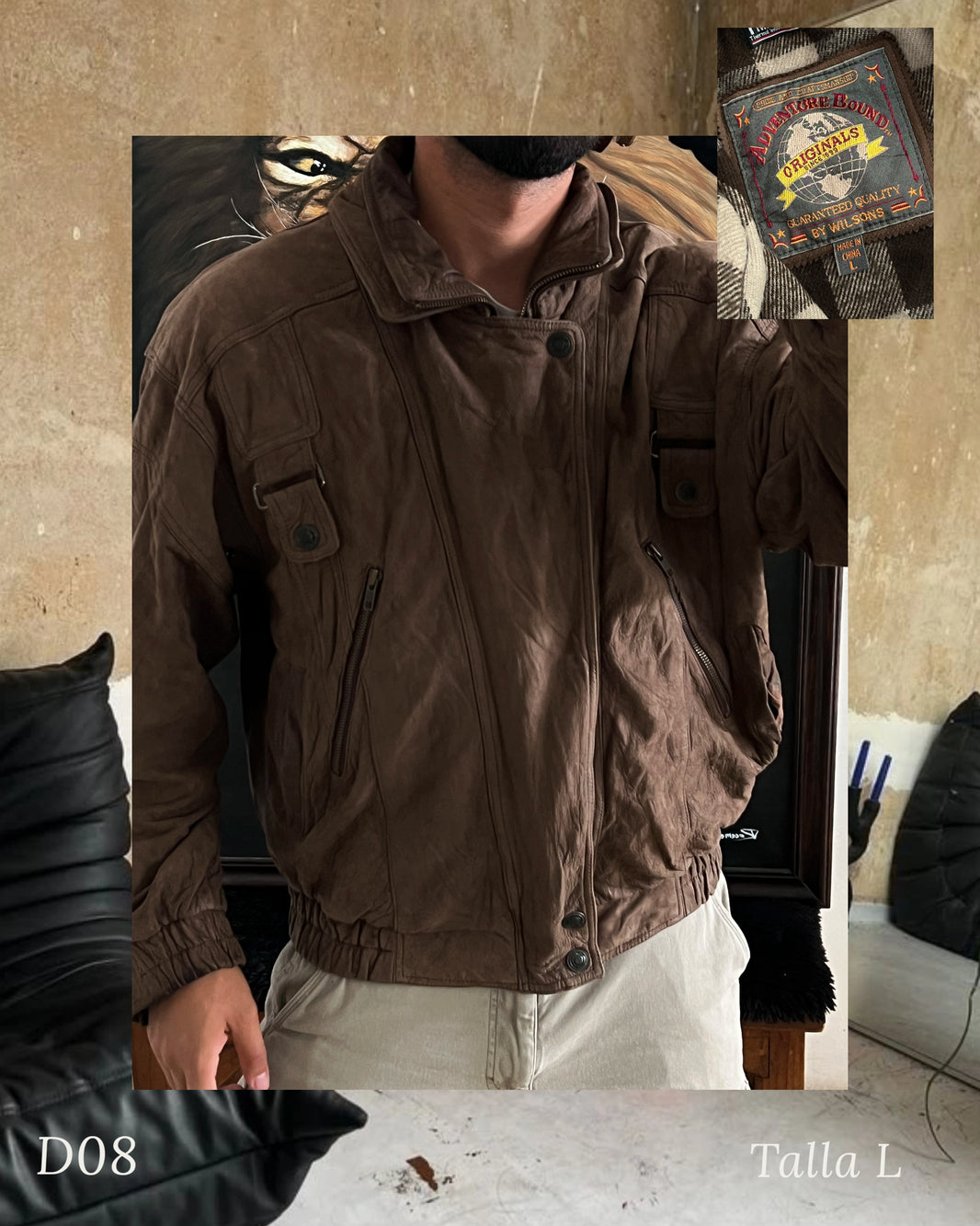 Vintage leather jacket 3M (L)