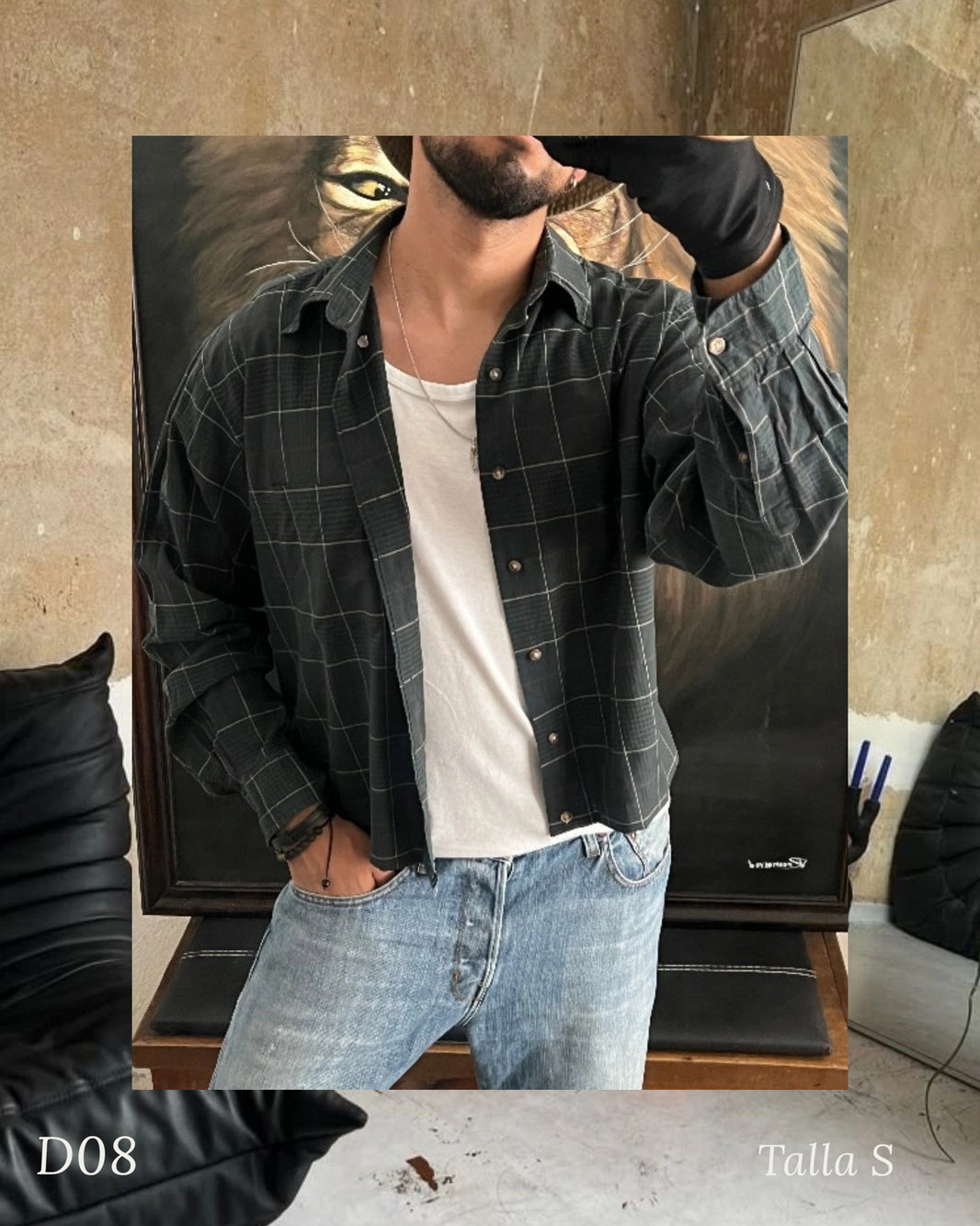 Camisa talla S / Cropped boxy fit