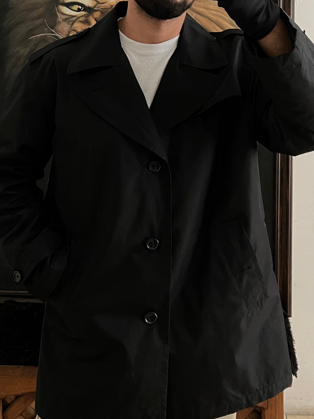 Gabardina Black London Fog (L)