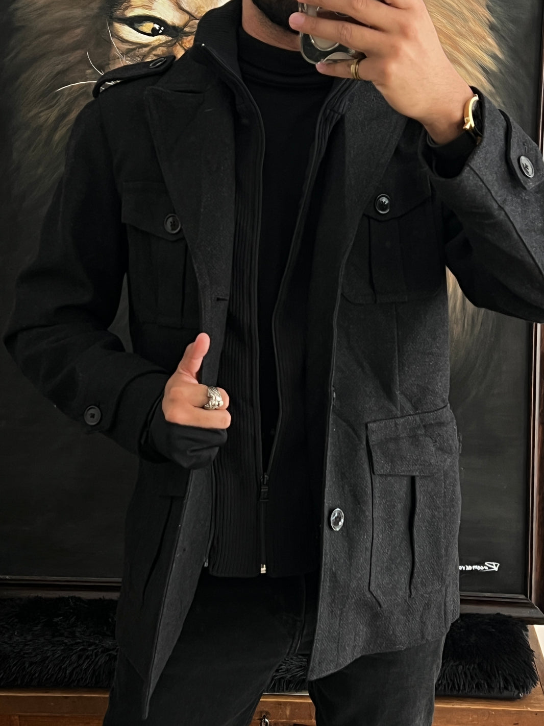 Wool coat double (M)