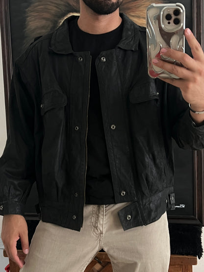 Vintage leather jacket Korean (S)