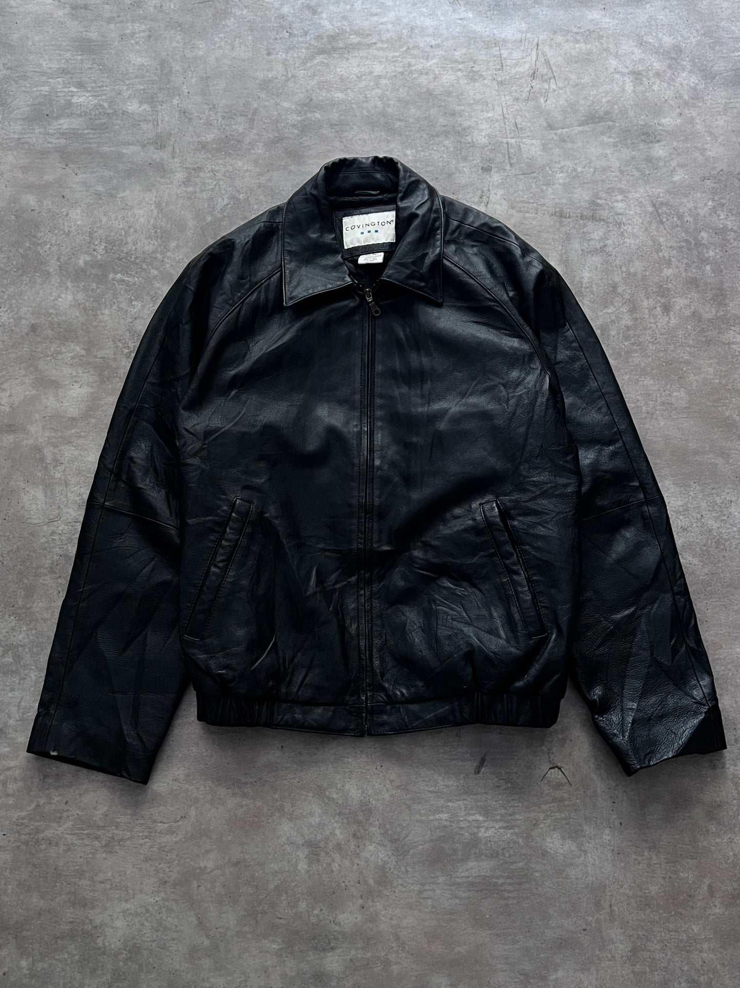 BOMBER LEATHER JACKET (L)