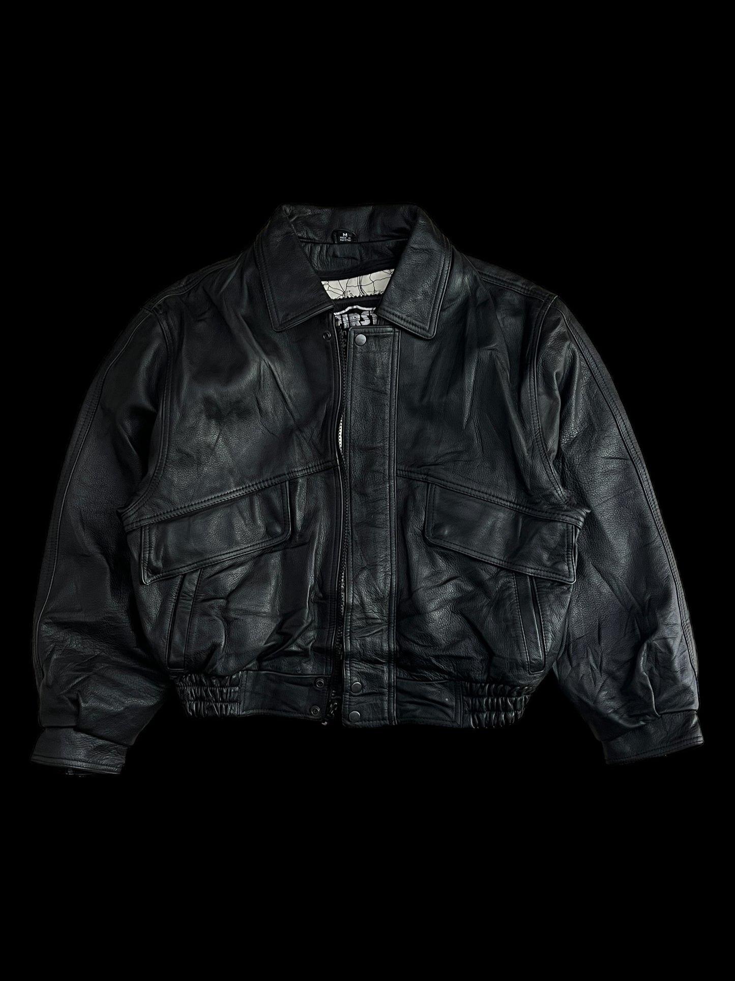 Bomber jacket de piel 100% / Premium talla M