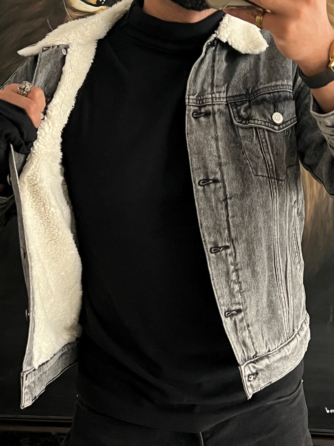 Sherpa denim jacket (XS)