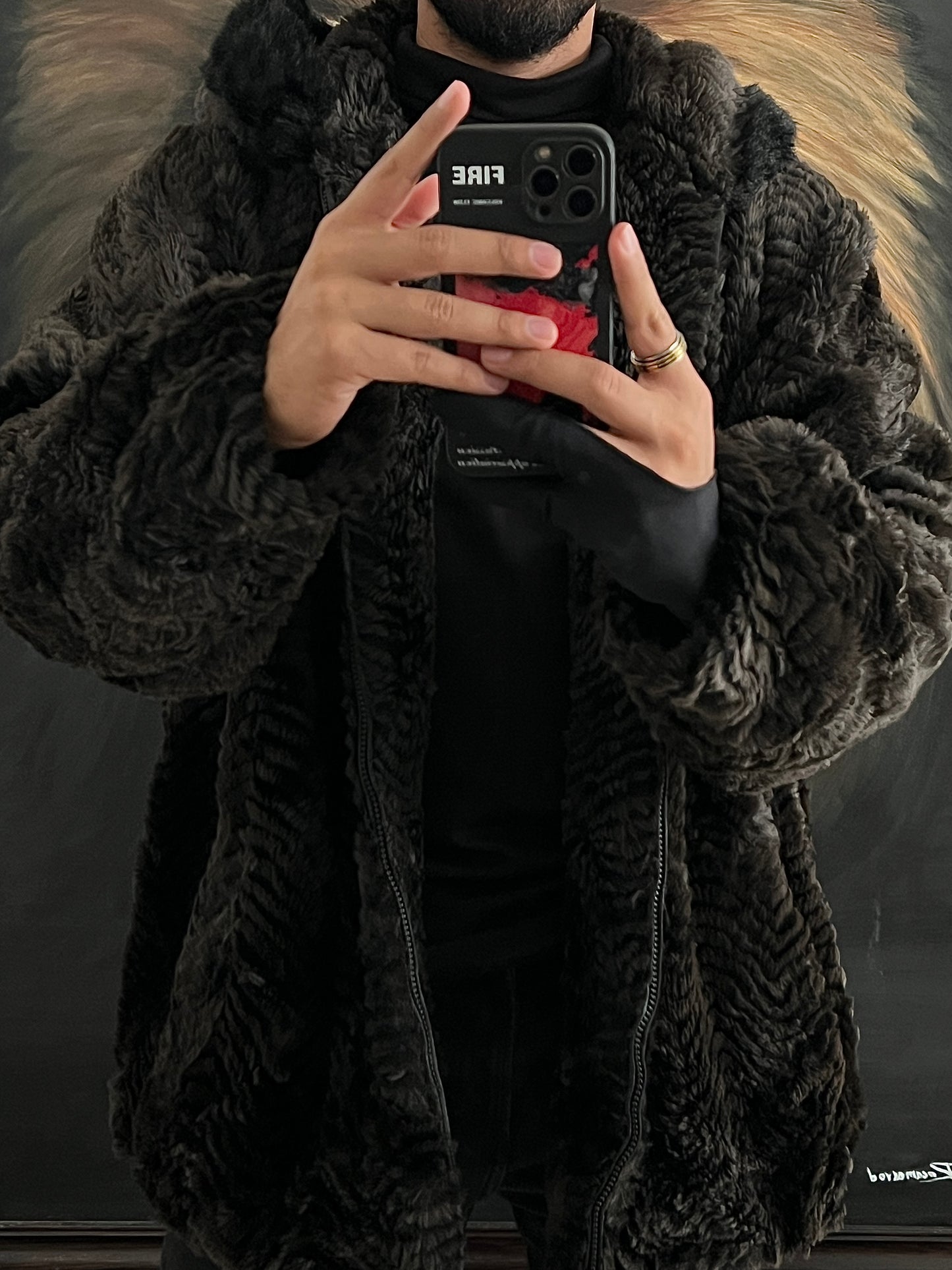 Abrigo lujoso talla 3XL De faux fur auténtico