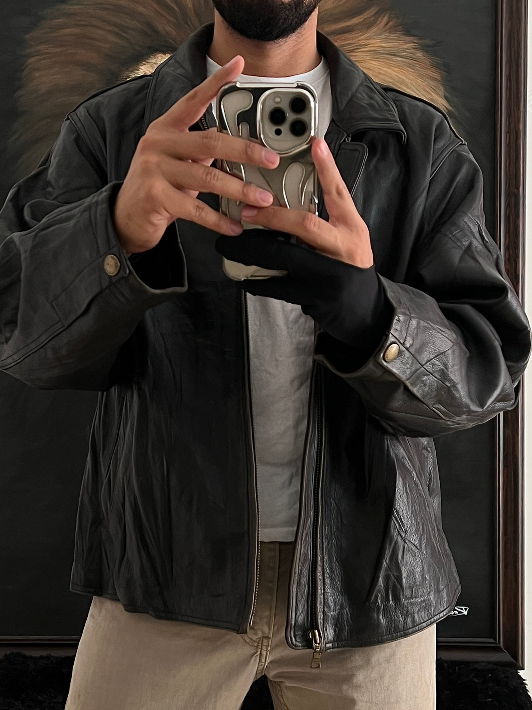 Bomber Leather Jacket (L)